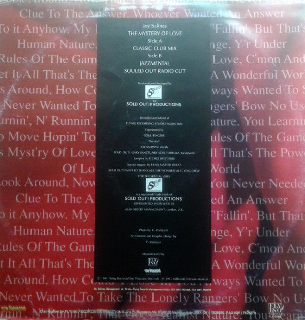 Joy Salinas : The Mystery Of Love (12")