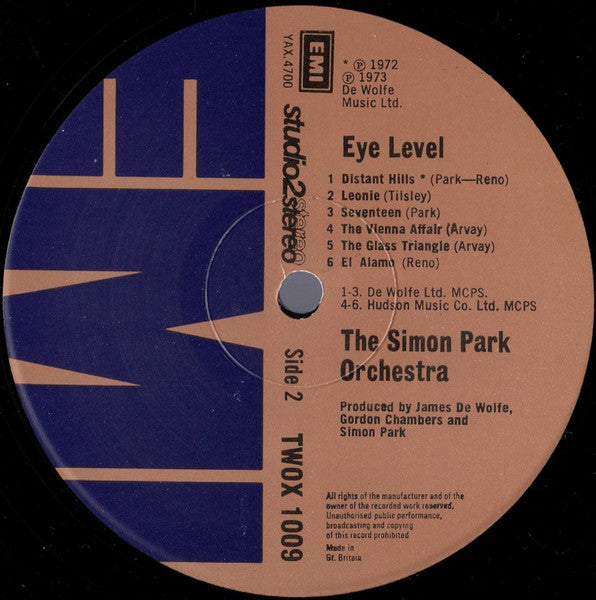 The Simon Park Orchestra : Eye Level (LP)