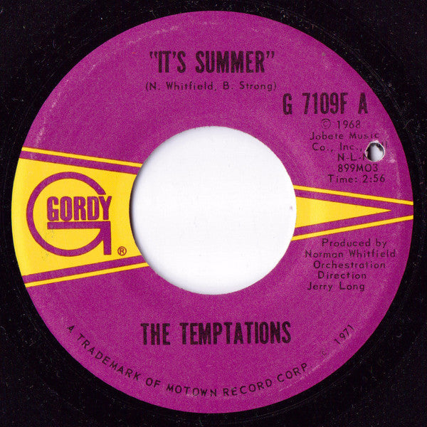 The Temptations : It's Summer / I'm The Exception To The Rule (7", bla)