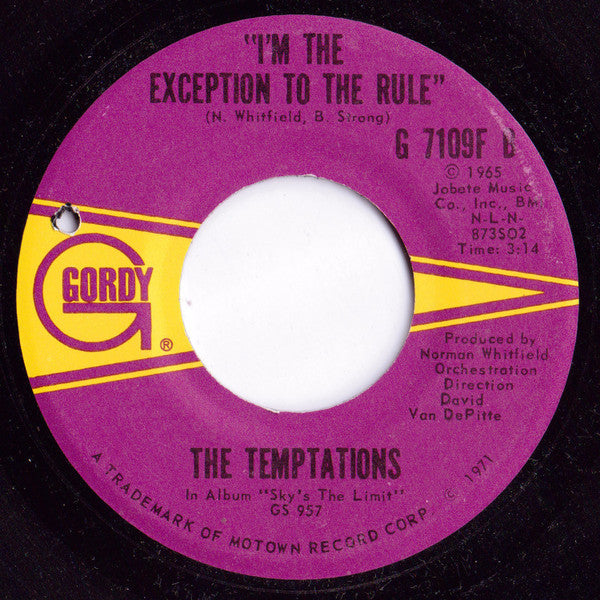 The Temptations : It's Summer / I'm The Exception To The Rule (7", bla)