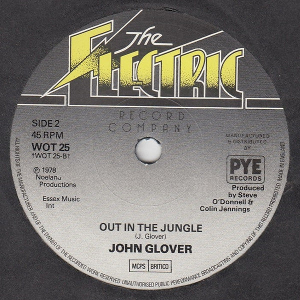 John Glover (12) : Midnight Over England (7", Single, Promo)
