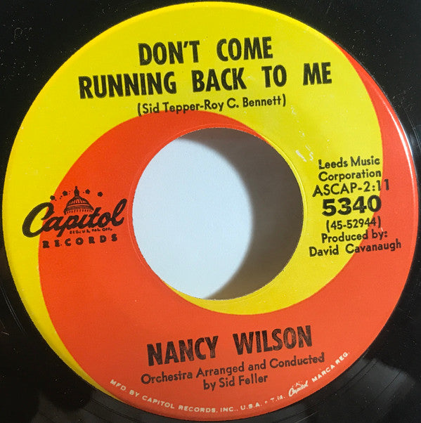 Nancy Wilson : Love Has Many Faces / Don't Come Running Back to Me (7", Single)