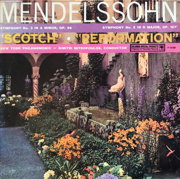 Felix Mendelssohn-Bartholdy, New York Philharmonic, Dimitri Mitropoulos : Symphony No. 3 In A Minor, Symphony No. 5 In D Major (LP, Album)