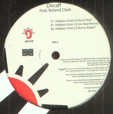 Decaff Feat. Roland Clark : Helpless (12")