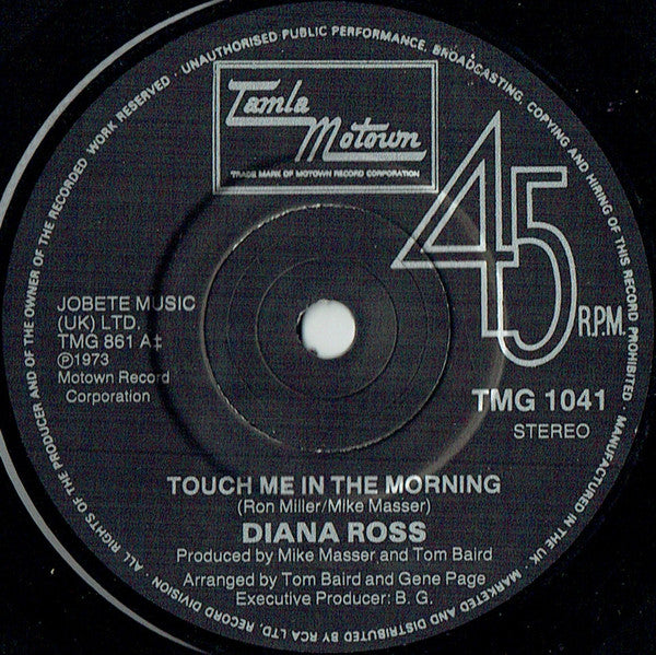 Diana Ross : I'm Still Waiting / Touch Me In The Morning (7", Single, RE)