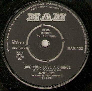 The James Boys (2) : Don't Ever Leave Me (Baby) (7", Single, Promo)