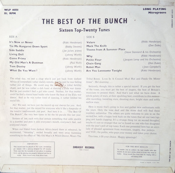 Various : The Best Of The Bunch (LP, Comp)