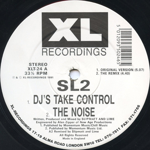 SL2 : DJ's Take Control / Way In My Brain (12")