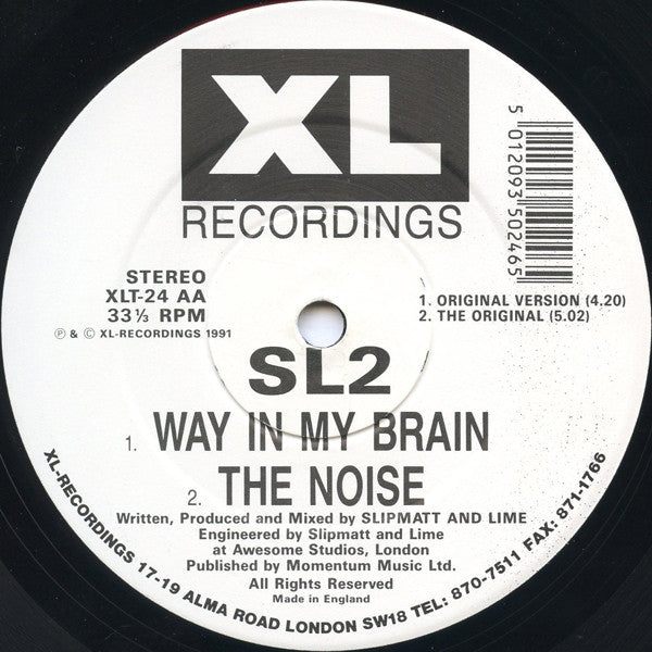 SL2 : DJ's Take Control / Way In My Brain (12")