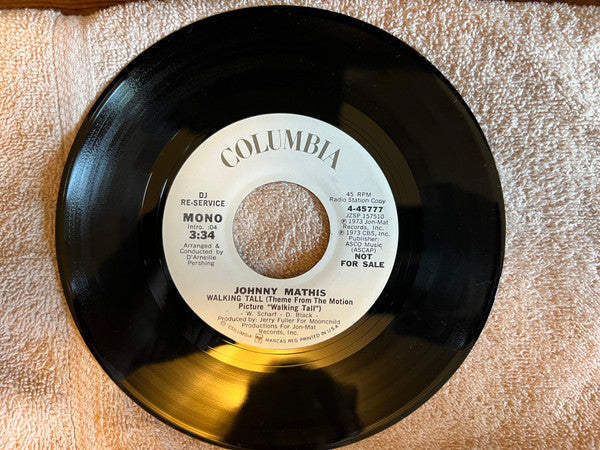 Johnny Mathis : Take Good Care Of Her / Walking Tall (7", Mono, Promo)