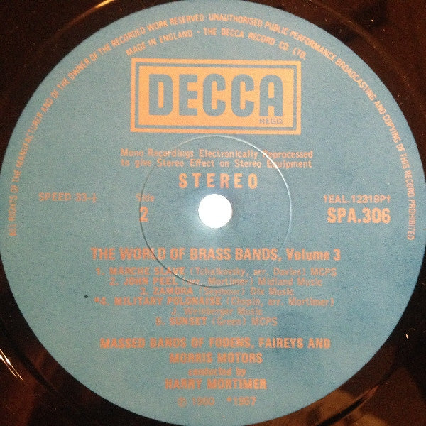 Massed Brass Bands Of Fodens, Fairey Aviation & Morris Motors : The World Of Brass Bands Vol. 3 (LP, Album, Mono)