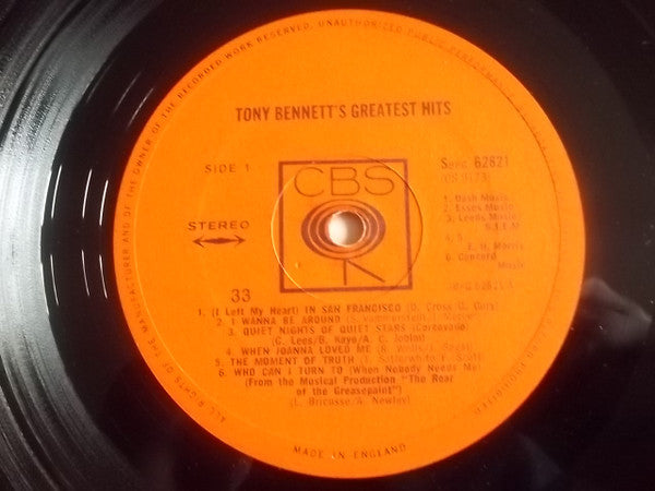 Tony Bennett : Tony's Greatest Hits (LP, Comp)