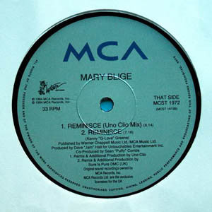 Mary J. Blige : My Love / Reminisce (12")
