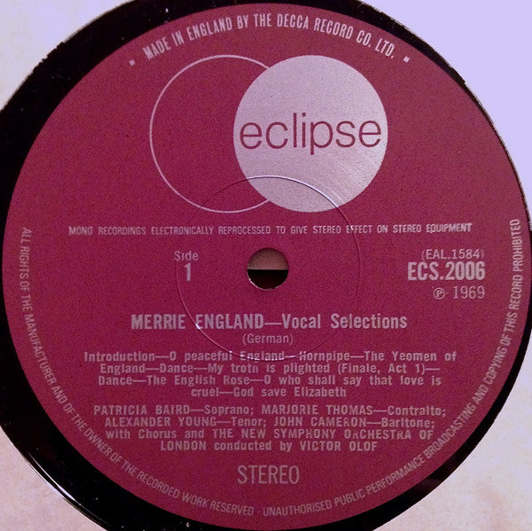 Edward German : Merrie England / Henry VIII / Nell Gwyn (LP, RE, RM)
