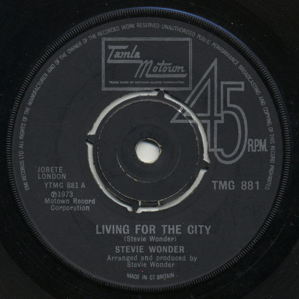 Stevie Wonder : Living For The City (7", Single)
