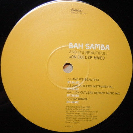 Bah Samba : And It's Beautiful (Jon Cutler Remixes) (12")