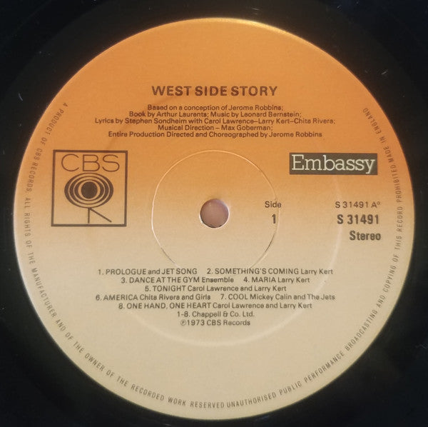 Leonard Bernstein ‧ Jerome Robbins ‧ Carol Lawrence ‧ Larry Kert ‧ Chita Rivera, Arthur Gordon Smith : West Side Story (LP)