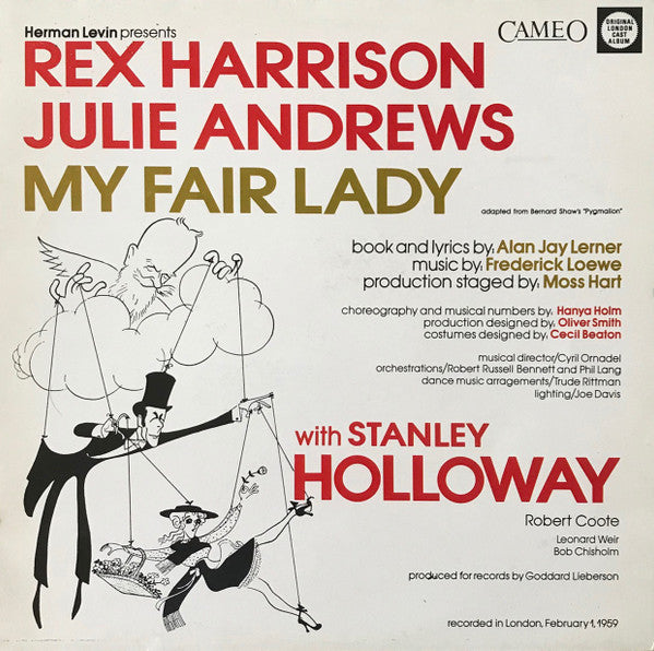Rex Harrison, Julie Andrews With Stanley Holloway Book And Lyrics By Alan Jay Lerner Music By Frederick Loewe : My Fair Lady (LP, Album, RE)