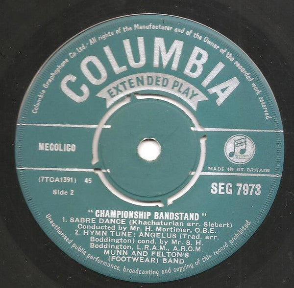 Munn And Felton's Works Band : Bandstand No.2 (7", EP, Mono)