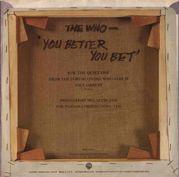 The Who : You Better You Bet (7", Single, Styrene, All)