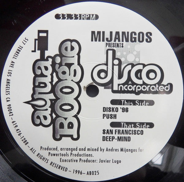 Mijangos : Disco Incorporated (12")