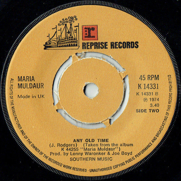 Maria Muldaur : Midnight At The Oasis (7", Kno)