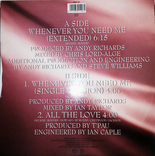 T'Pau : Whenever You Need Me (12", Single)