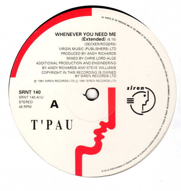 T'Pau : Whenever You Need Me (12", Single)