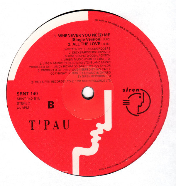 T'Pau : Whenever You Need Me (12", Single)