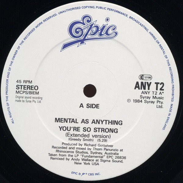 Mental As Anything : You're So Strong (12")