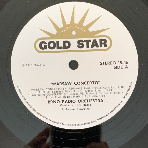 Symfonický Orchestr Brněnského Rozhlasu Conducted By Jiří Hudec (2) : Warsaw Concerto (Also: Poem; Autumn Concerto; The Nightingale's Concerto; South Of The Alps) (LP, Album)