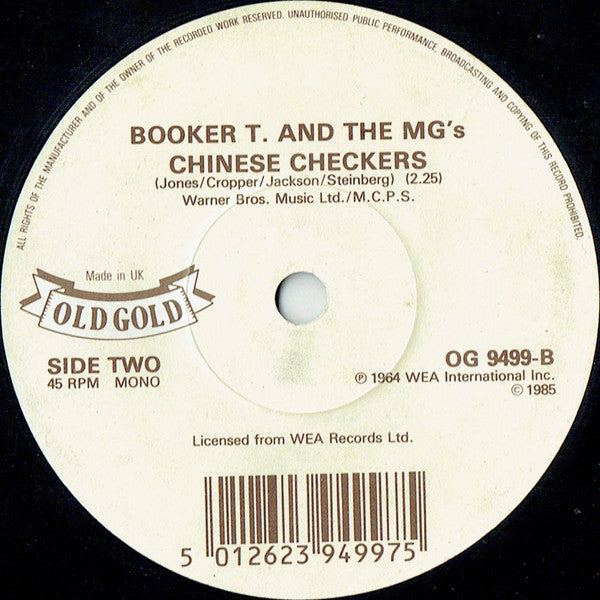Booker T & The MG's : Green Onions / Chinese Checkers (7", Single, Mono)