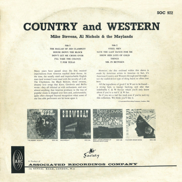 Mike Stevens (14), Al Nichols & The Maylands : Country And Western (LP, Album)