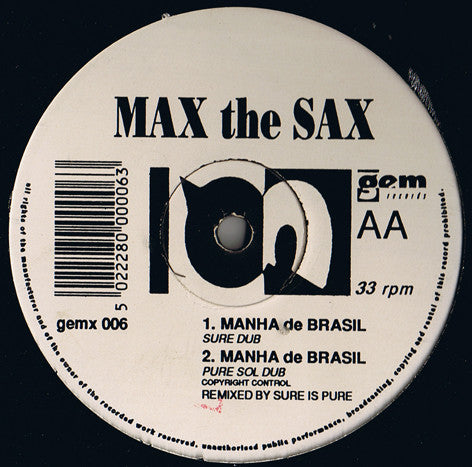 Max The Sax : Manha De Brasil (12")
