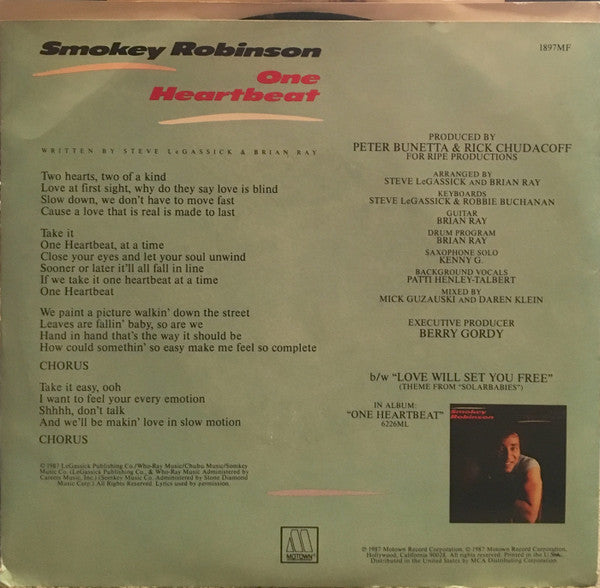 Smokey Robinson : One Heartbeat (7", Single)