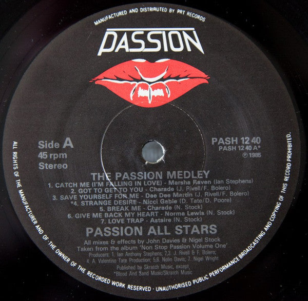 Passion All Stars / Dee Dee Martin : The Passion Medley / Night After Night (12", P/Mixed)
