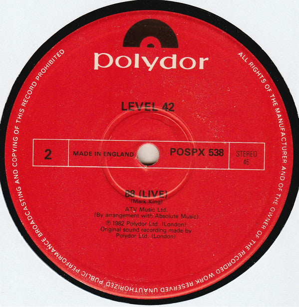 Level 42 : The Chinese Way (12", Single)