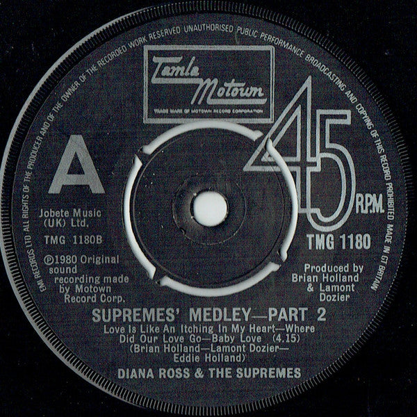 The Supremes : Supremes' Medley  (7")