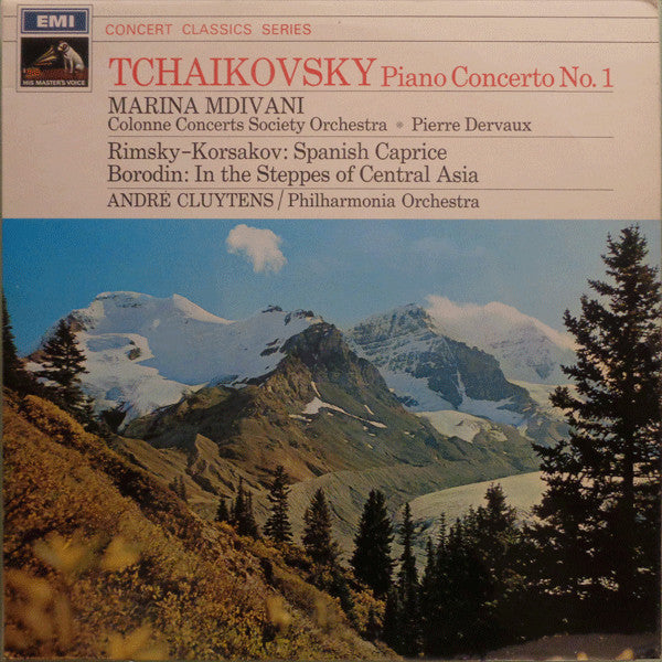 Pyotr Ilyich Tchaikovsky, Nikolai Rimsky-Korsakov, Alexander Borodin - Marina Goglidze-Mdivani, L'Orchestre De L'Association Des Concerts Colonne, Pierre Dervaux (2), André Cluytens, Philharmonia Orchestra : Piano Concerto No. 1 / Spanice Caprice / In The Steppes Of Central Asia (LP, Comp)