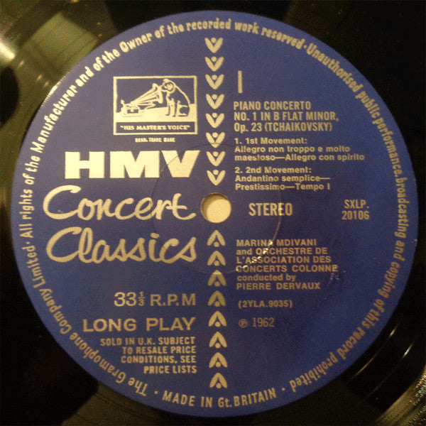 Pyotr Ilyich Tchaikovsky, Nikolai Rimsky-Korsakov, Alexander Borodin - Marina Goglidze-Mdivani, L'Orchestre De L'Association Des Concerts Colonne, Pierre Dervaux (2), André Cluytens, Philharmonia Orchestra : Piano Concerto No. 1 / Spanice Caprice / In The Steppes Of Central Asia (LP, Comp)