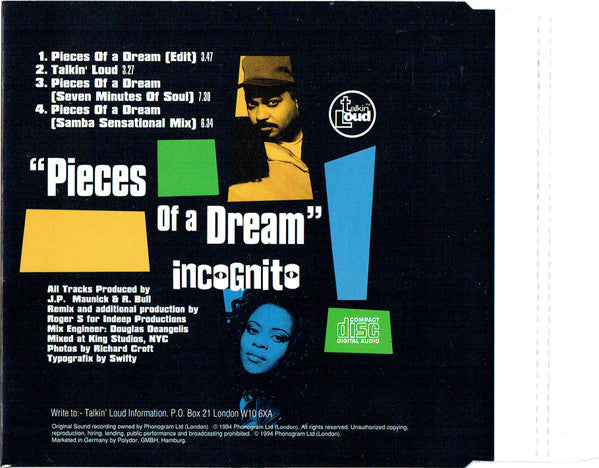 Incognito : Pieces Of A Dream (CD, Single)