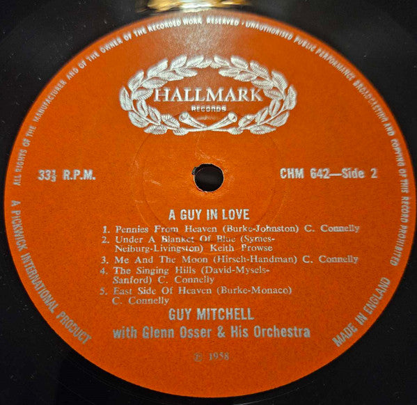 Guy Mitchell With Glenn Osser And His Orchestra : A Guy In Love (LP, Mono)