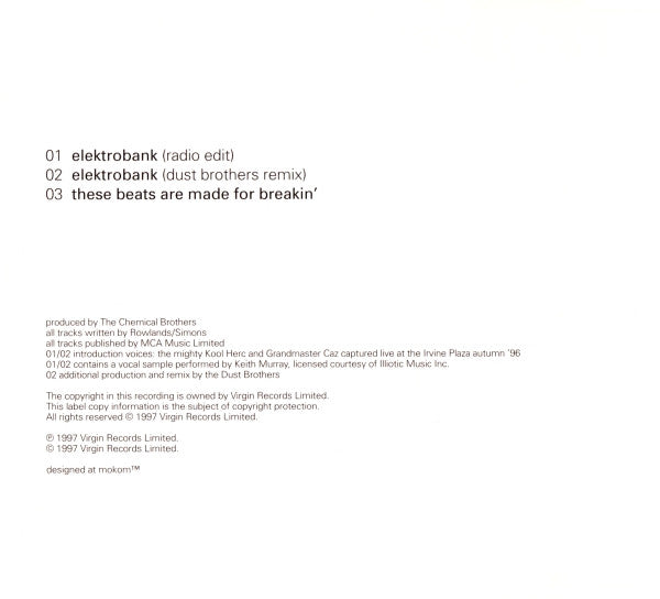 The Chemical Brothers : Elektrobank (CD, Single)