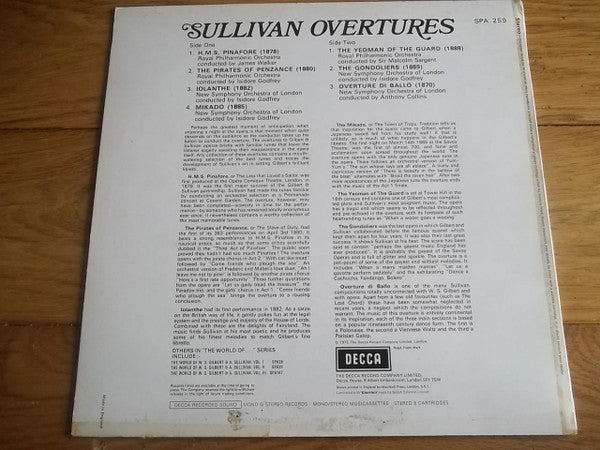 Various, Sir Arthur Sullivan : Sullivan Overtures (LP, Comp)