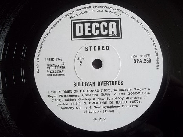 Various, Sir Arthur Sullivan : Sullivan Overtures (LP, Comp)