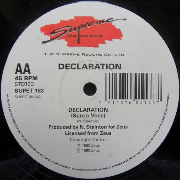 Declaration : Declaration (12")