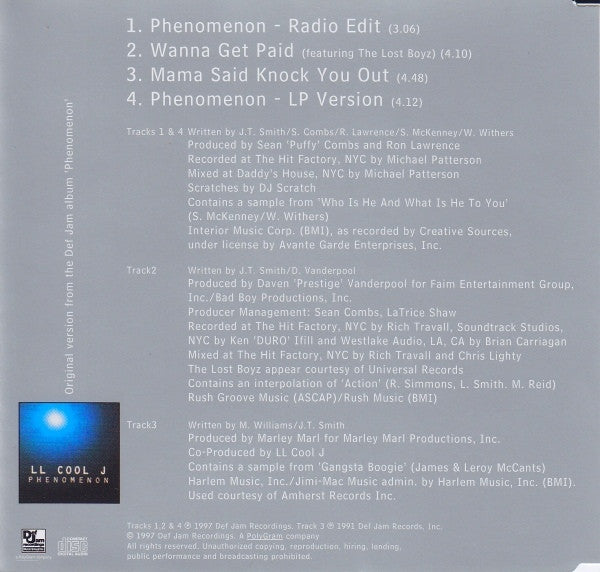 LL Cool J : Phenomenon (CD, Single)