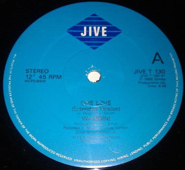 Whodini : One Love (12")