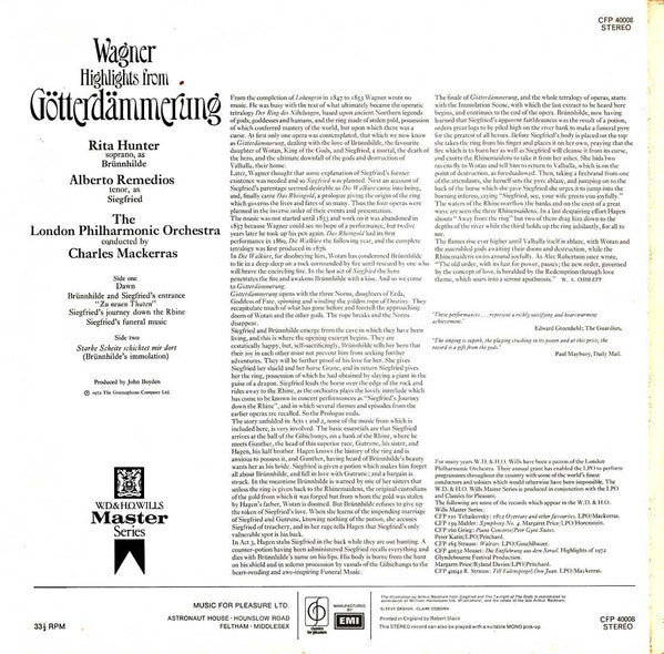 Richard Wagner, Rita Hunter, Alberto Remedios, London Philharmonic Orchestra, Sir Charles Mackerras : Highlights From Götterdämmerung (LP)