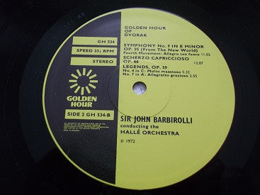 Sir John Barbirolli : Golden Hour Of The New World Symphony : Dvorak (LP, Comp)
